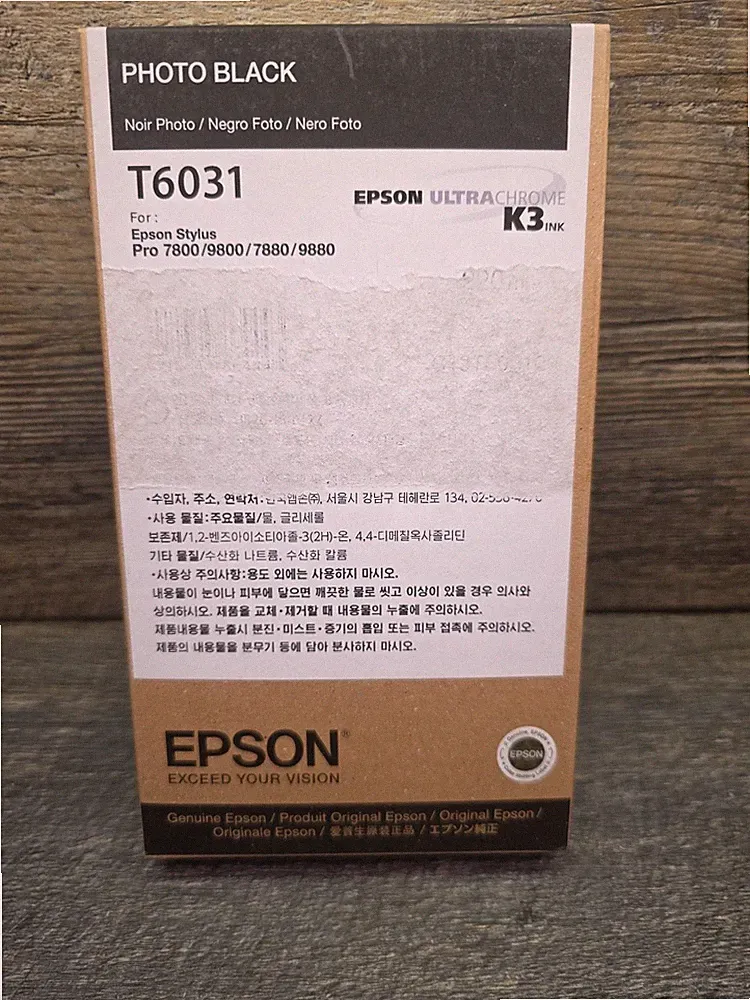 01-2024 GENUINE EPSON T6031 PHOTO BLACK 220ml INK STYLUS PRO 7800 9800 7880 9880