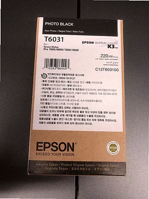 2023 GENUINE EPSON T6031 PHOTO BLACK 220ml INK STYLUS PRO 7800 9800 7880 9880