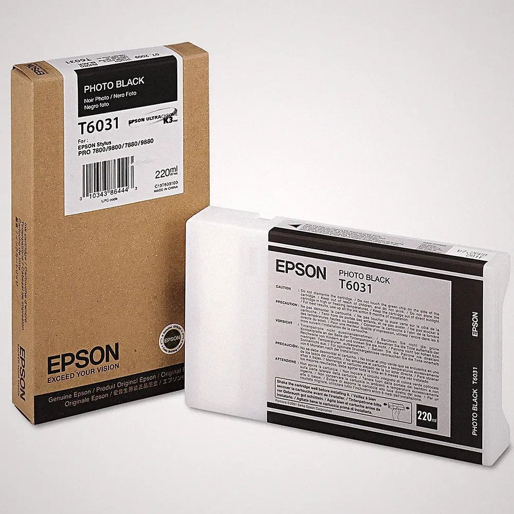 Epson T603100 UltraChrome K3 Ink - Photo Black New
