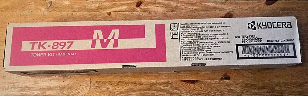 New Kyocera Magenta Toner Kit TK-897M Genuine Printer Ink Cartridge 1T02K0BUS0