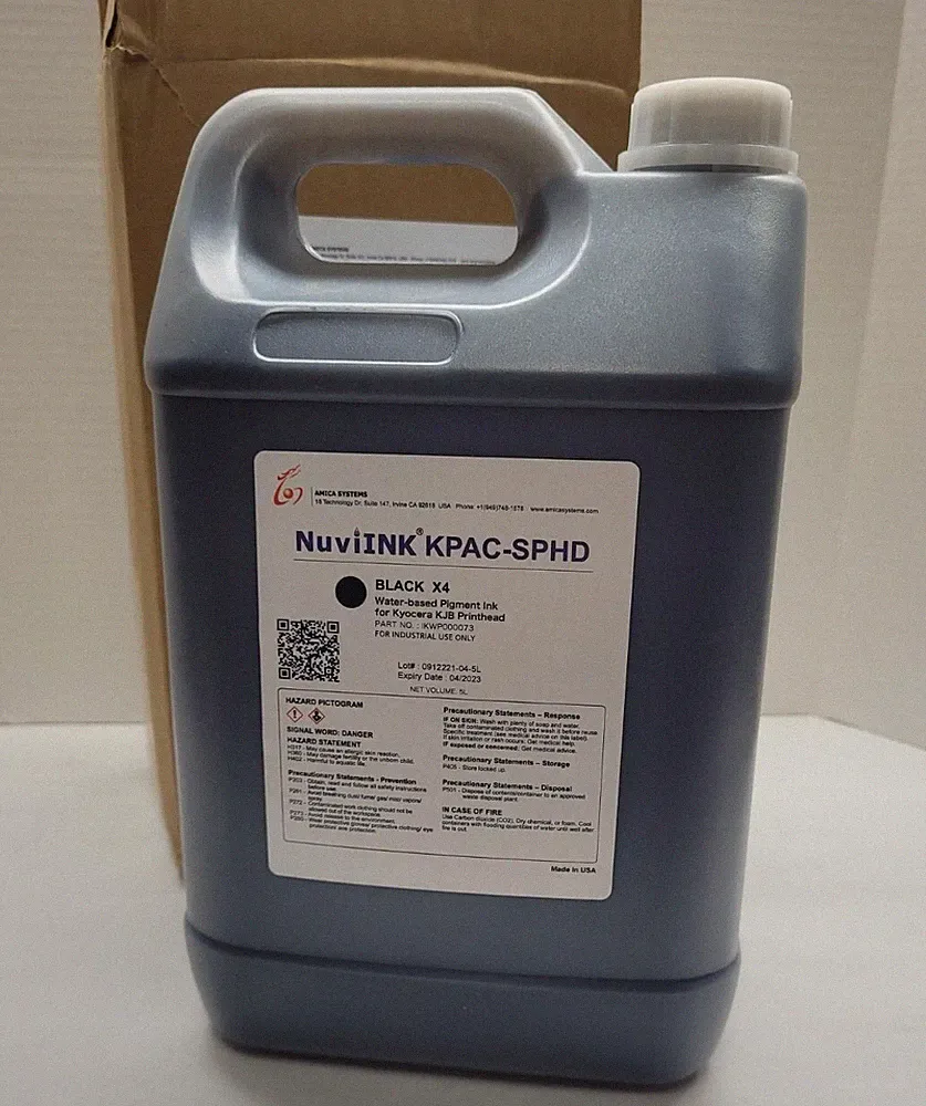 Nuvi Ink Kpac-Sphd - Water Based Pigment Ink For Kyocera KJB Printhead Black 5L
