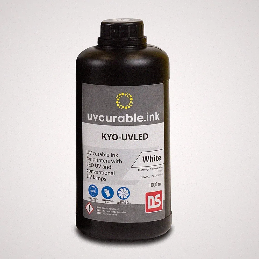 UV LED Curable Ink for Kyocera/Ricoh/Konica, White, 1 Liter